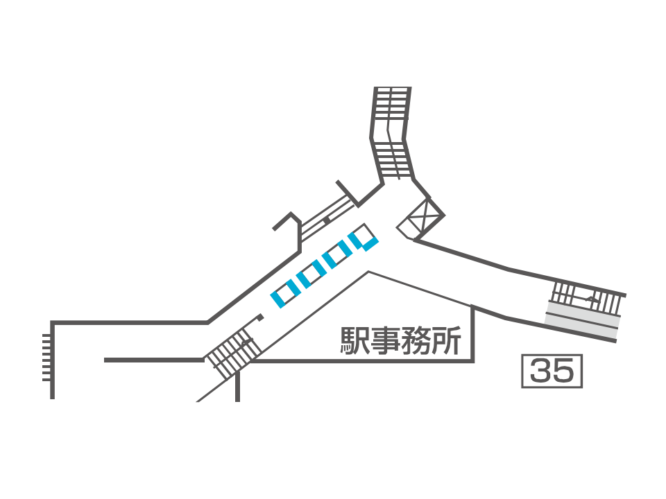池袋駅のどこにデジタルサイネージが設置されているか説明している画像です。丸ノ内線中央通路東改札のそば